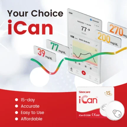 Sinocare iCan i3 CGM Sensor 15 Days Continuous Glucose Monitoring Device